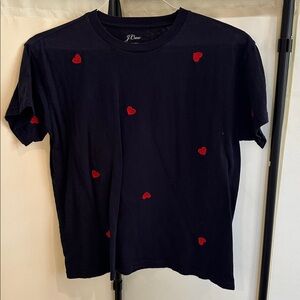 J. Crew Factory Navy Heart Tee